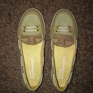 Pair of yellow leather loafers